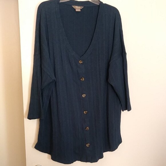 NWOT Blue Natural Reflections Women's Cardigan Size 1X - Picture 1 of 9